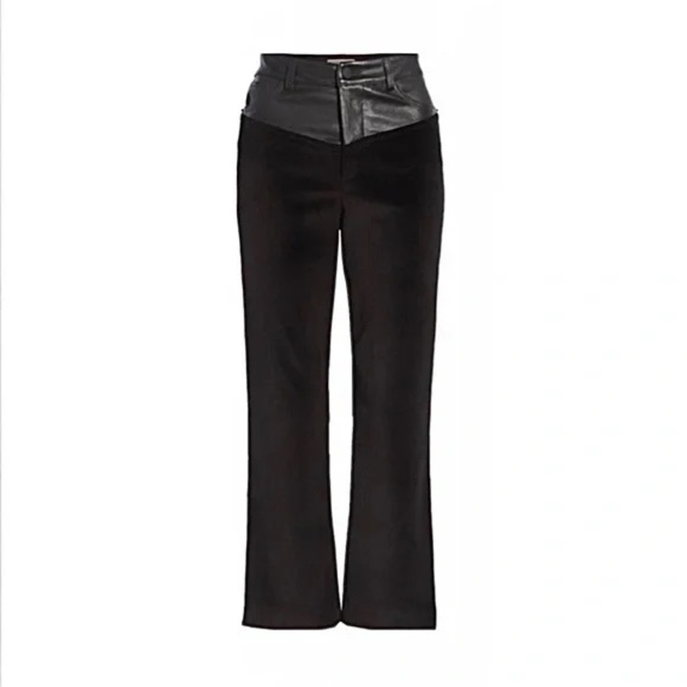 Alice + Olivia Lamb Skin & Corduroy Flare Jeans - Picture 7 of 7